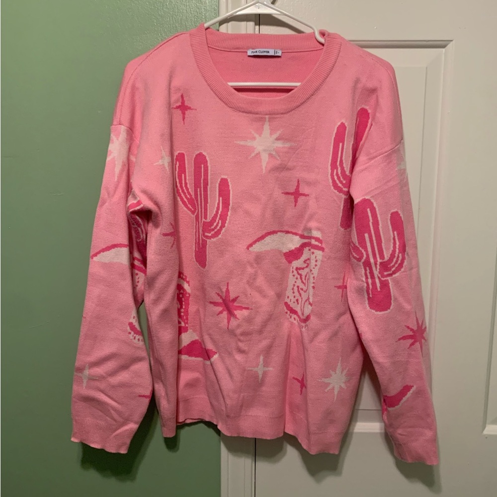 Pink Clover Large cowboy sweater